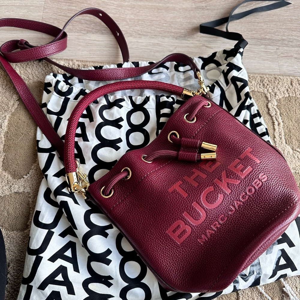 Marc Jacobs Deep Red Bucket Shoulder Bag